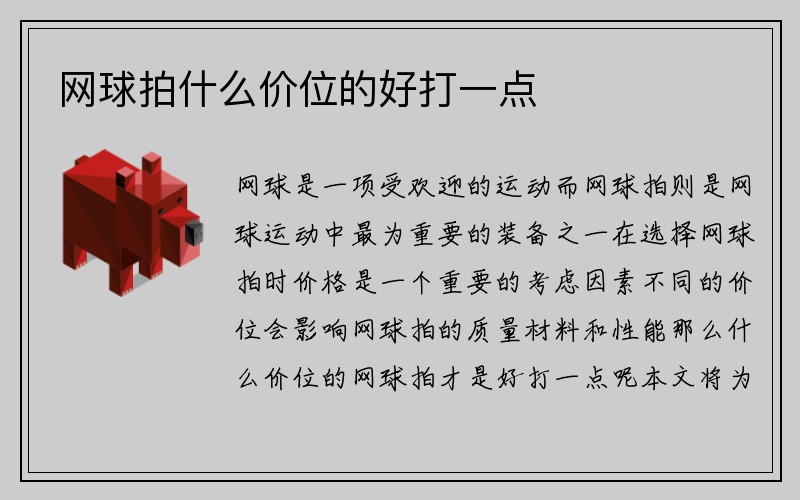 网球拍什么价位的好打一点