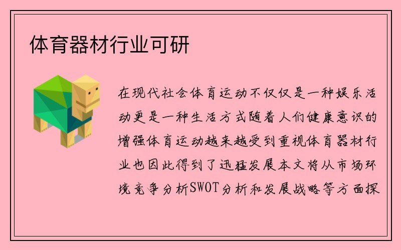 体育器材行业可研