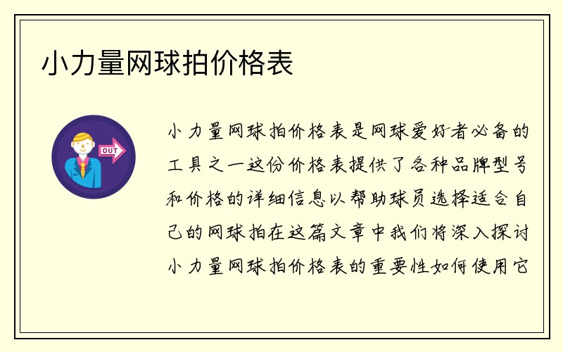 小力量网球拍价格表