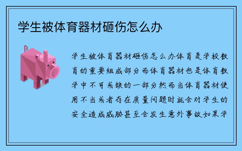 学生被体育器材砸伤怎么办